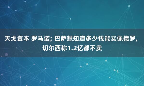 天戈资本 罗马诺: 巴萨想知道多少钱能买佩德罗, 切尔西称1.2亿都不卖