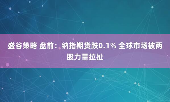 盛谷策略 盘前:纳指期货跌0.1% 全球市场被两股力量拉扯